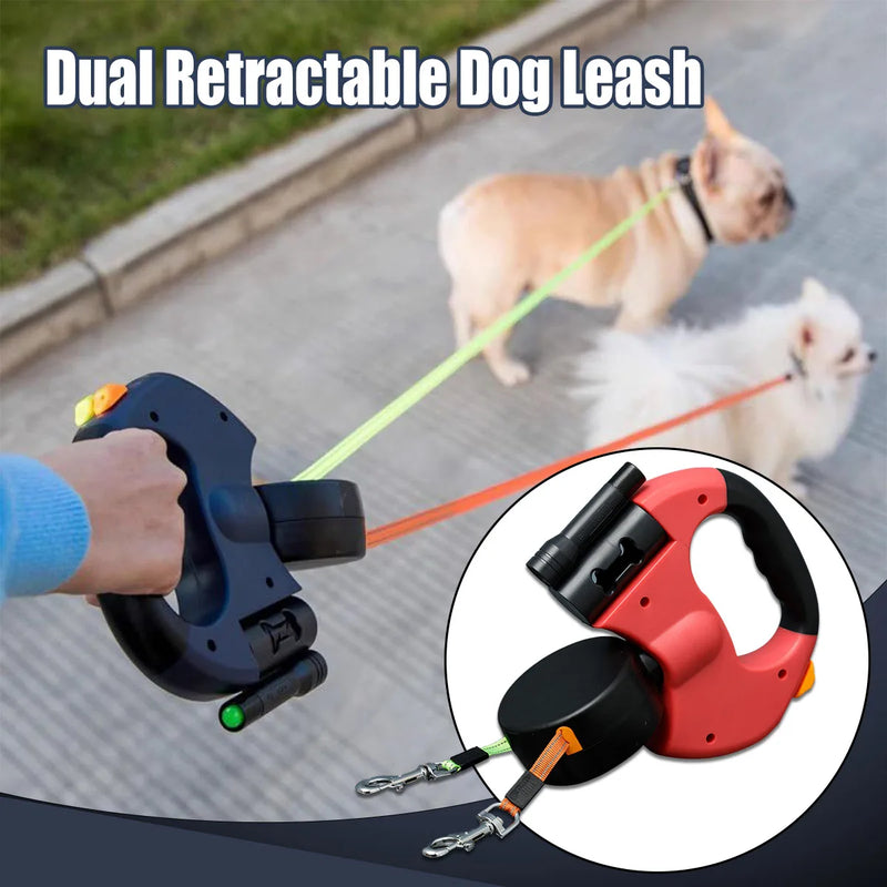 Double Retractable Dog Leash