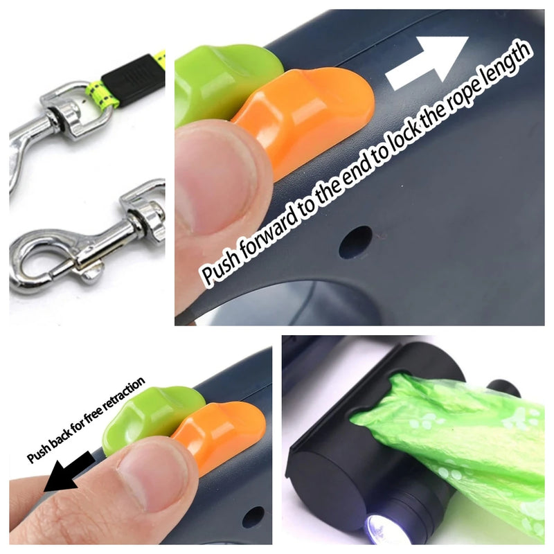 Double Retractable Dog Leash