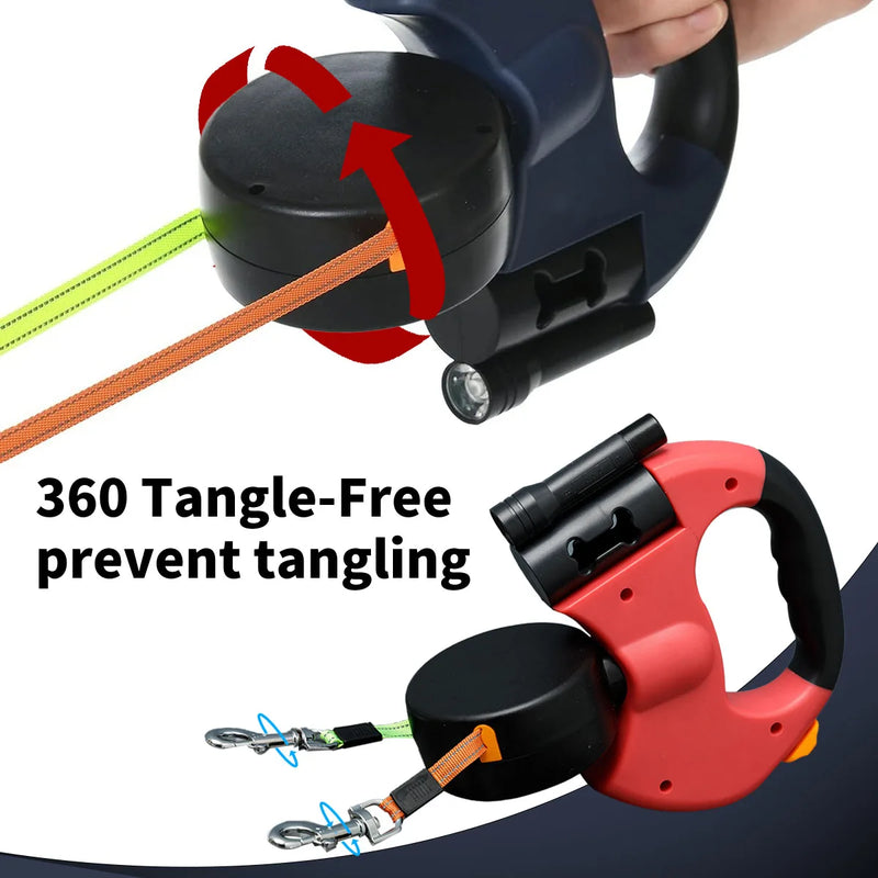 Double Retractable Dog Leash